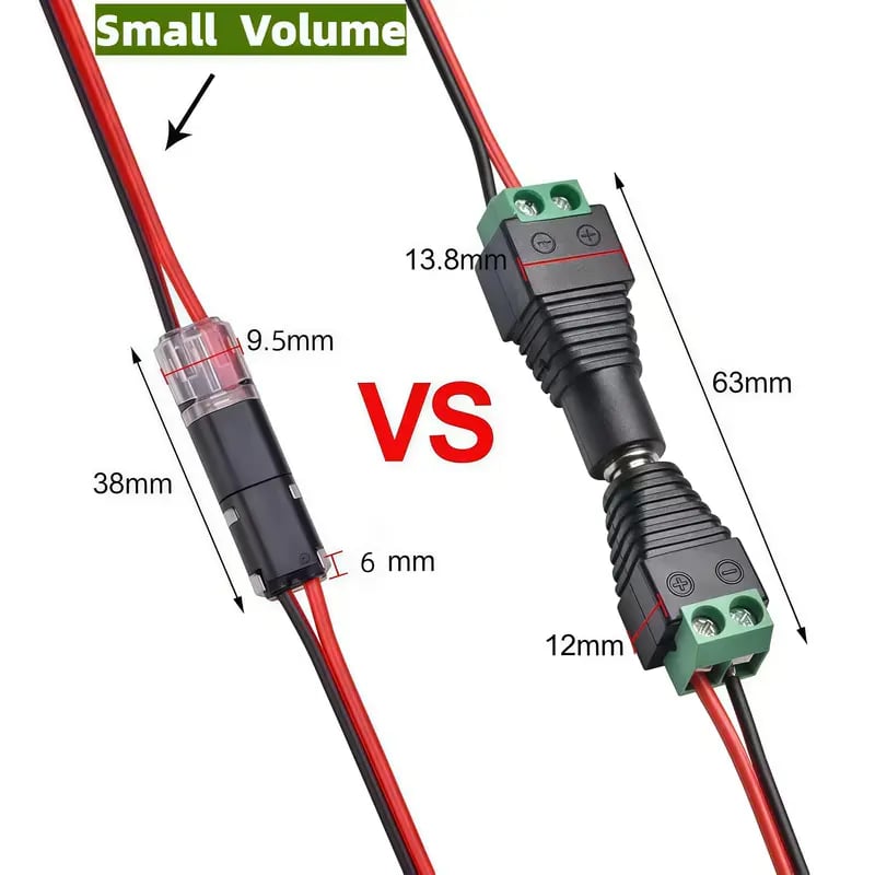 🔥LAST DAY 49% OFF - Double-Wire Plug-in Connector Led Light Strip Connectors 2 Pin