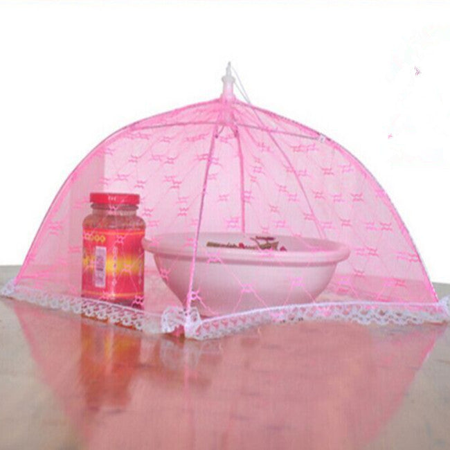 Lace Mesh Food Cover Large Foldable Fly Umbrella