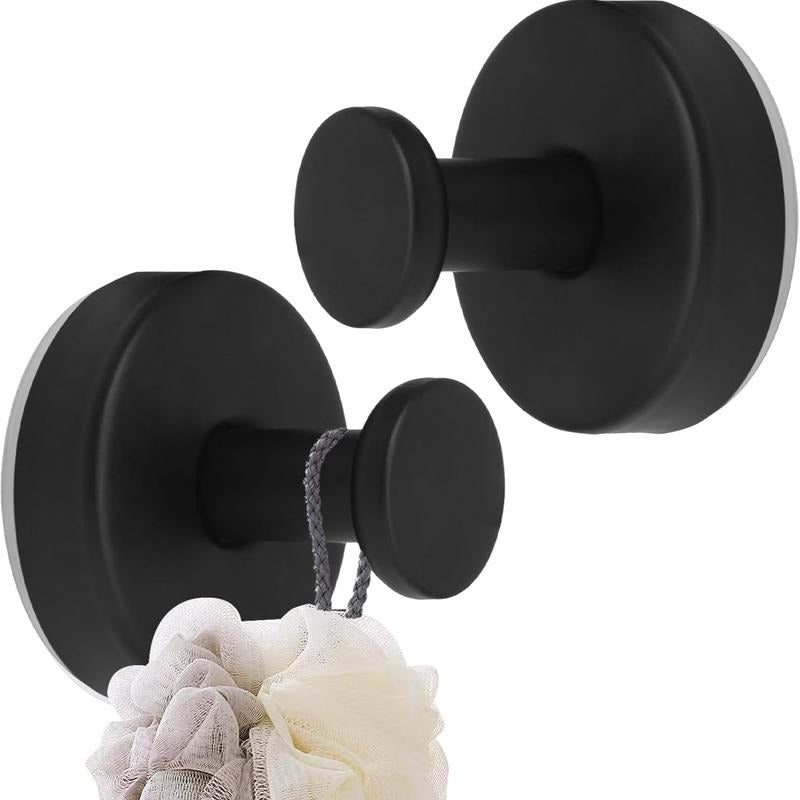 Black Shower Suction Hooks – Twist &amp; Lock No-Drill Bathroom Organizers