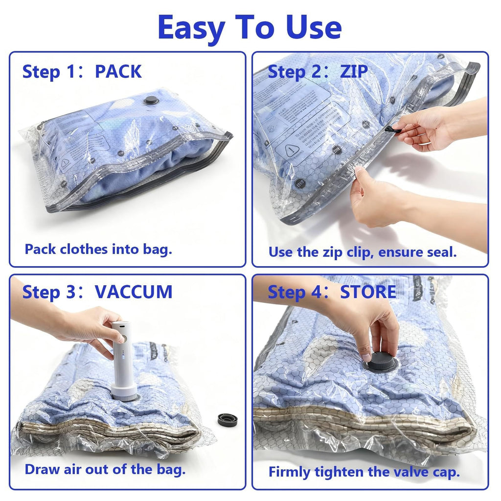 🧳 Vacuum Bags for Clothes – Travel & Storage Set