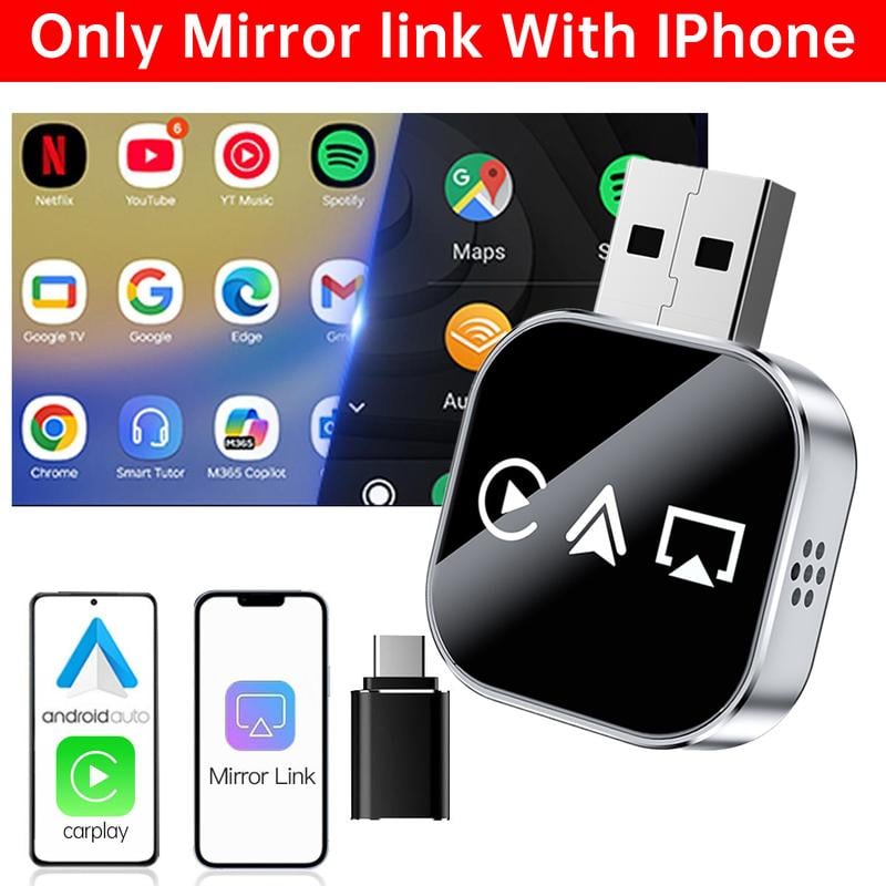 🔥2026 Upgrade 3 in 1 Wireless Carplay Mirror Link Adapter