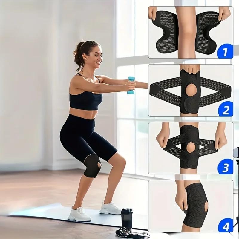 Open Patella Knee Brace with V-Shaped Cross Straps
