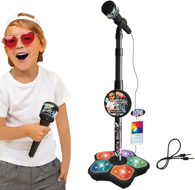 💥Microphone Toy, Karaoke Machine Toy with Light