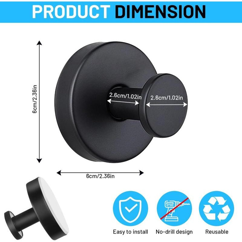 Black Shower Suction Hooks – Twist &amp; Lock No-Drill Bathroom Organizers