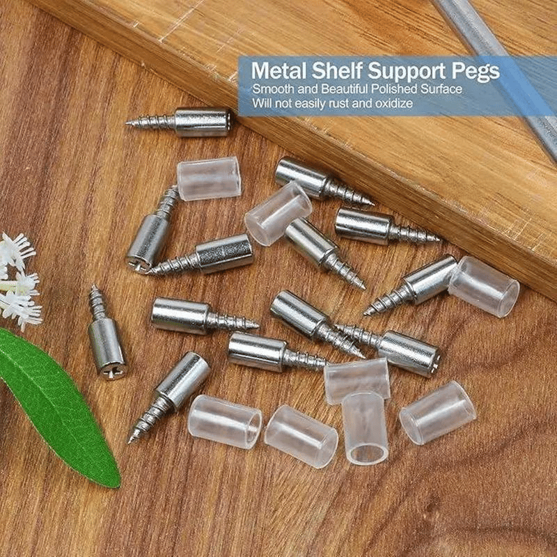 40 Count Self-Tapping Screws,Shelf Support Pegs,Shelf Pins with Non-Slip Sleeve