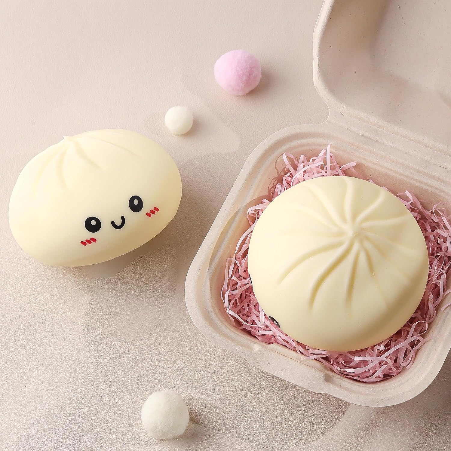 Stress-relieving toy expression buns