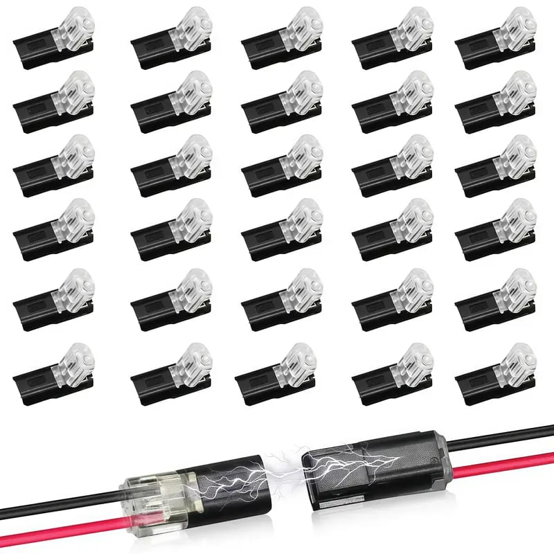 🔥LAST DAY 49% OFF - Double-Wire Plug-in Connector Led Light Strip Connectors 2 Pin