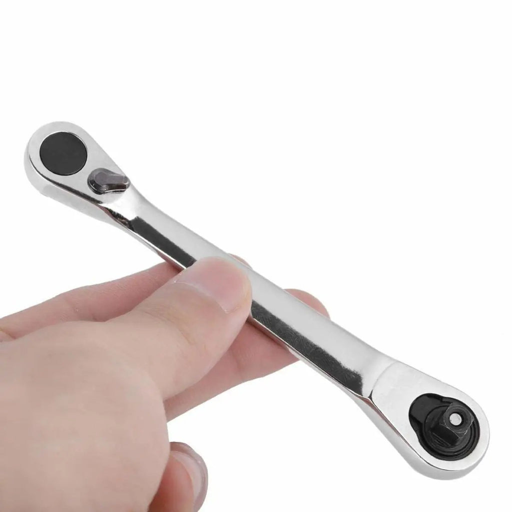 🔥Last Day 49% OFF - 1/4 Inch Mini Double Headed Ratchet Wrench Silver 72-Tooth 5° Quick Release Drive Socket Tool