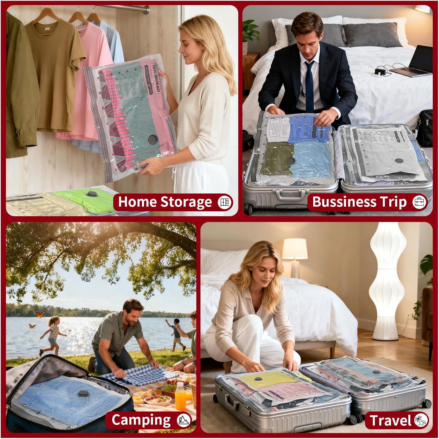 🧳 Vacuum Bags for Clothes – Travel & Storage Set