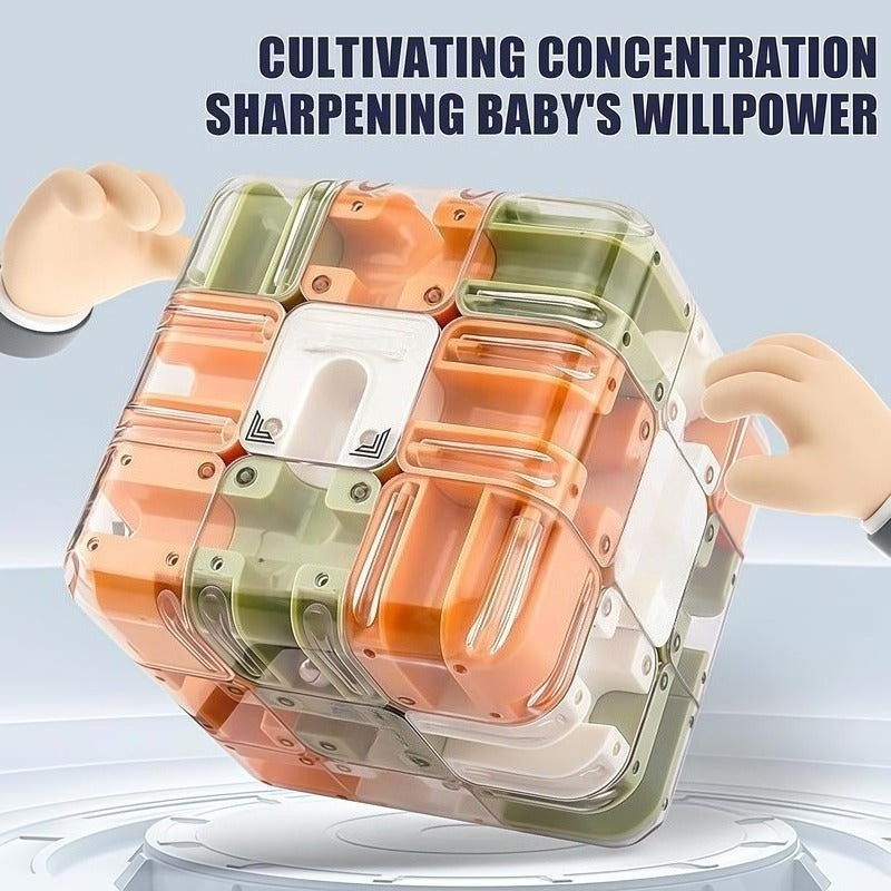 Roller Ball Maze Cube – 3D Brain-Teaser Puzzle Toy