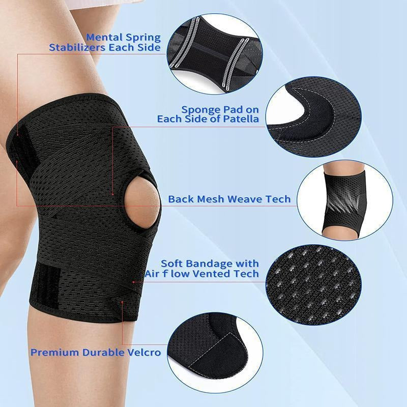 Open Patella Knee Brace with V-Shaped Cross Straps