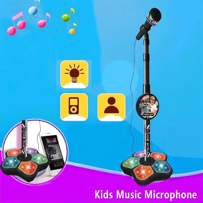 💥Microphone Toy, Karaoke Machine Toy with Light