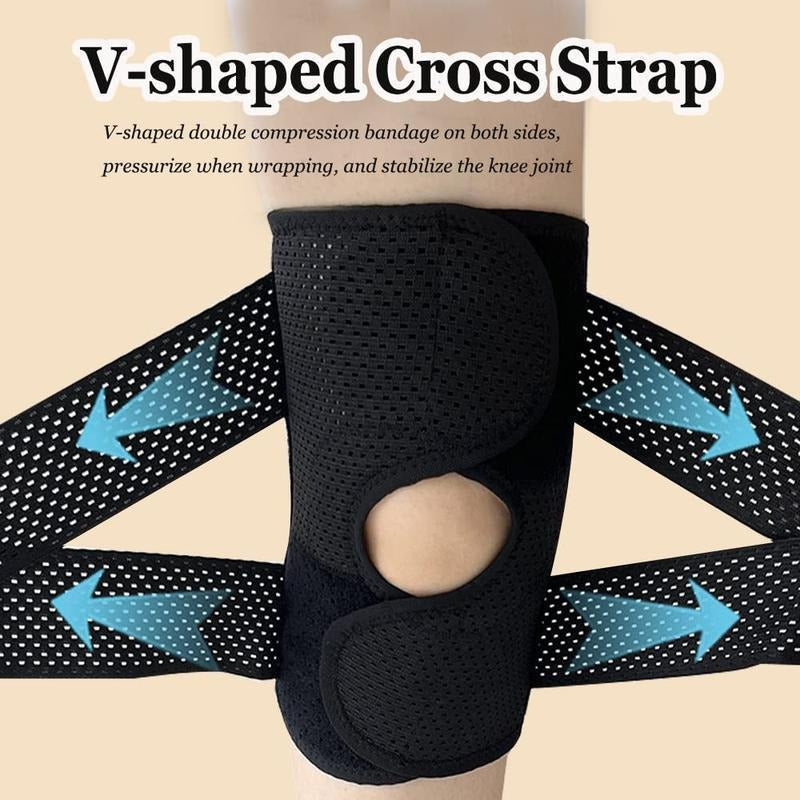 Open Patella Knee Brace with V-Shaped Cross Straps