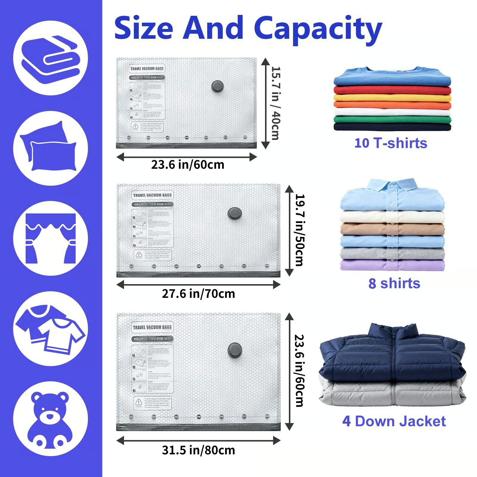 🧳 Vacuum Bags for Clothes – Travel & Storage Set